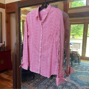 New York and Co. Red and White Button Down